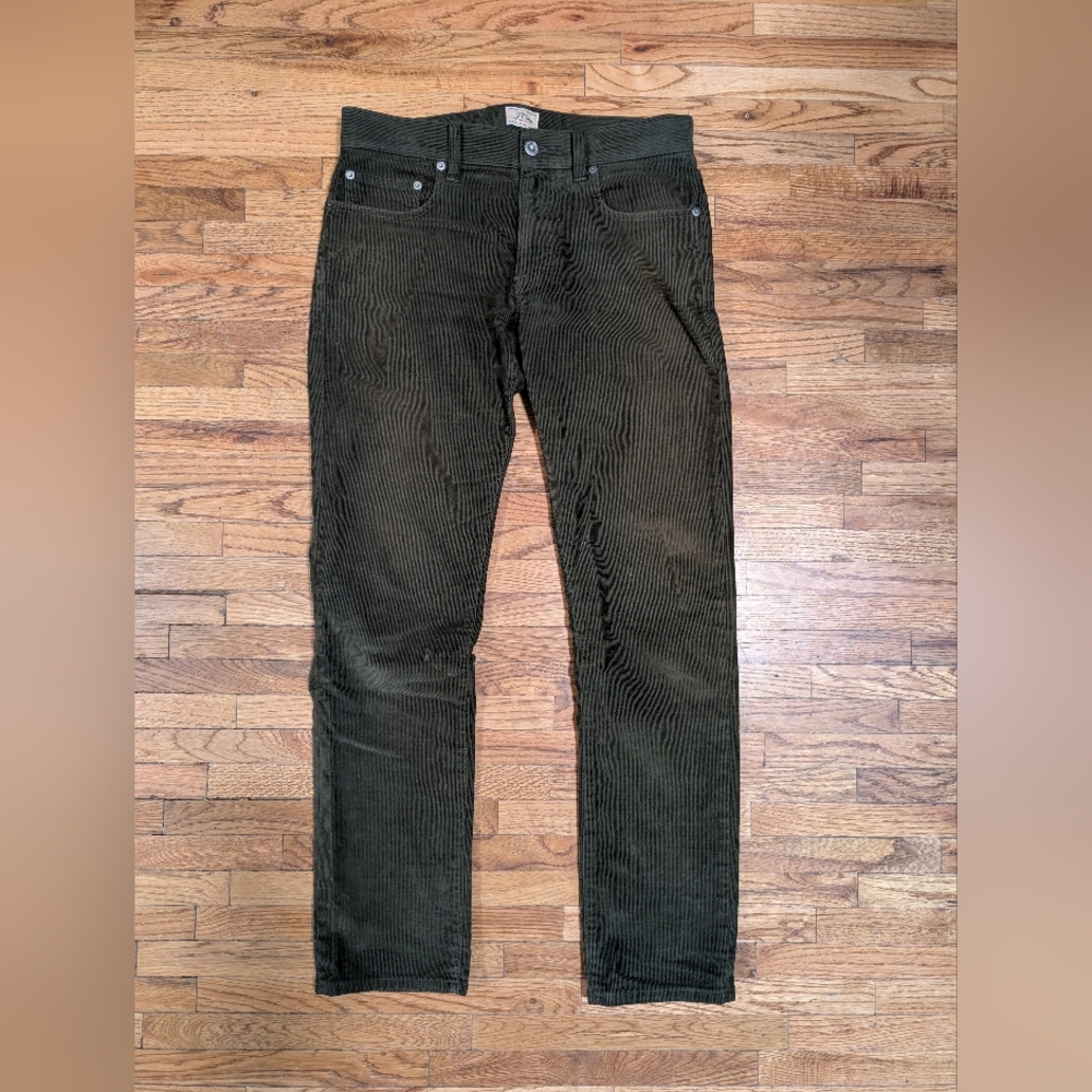 J. Crew 484 Slim Fit Men's Corduroy Pants Forest Green Size Men's 29 X 30